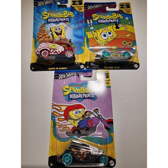 Hot Wheels SpongeBob SquarePants 25th Anniversary Set of 5 Collectible Cars - Picture 4 of 4